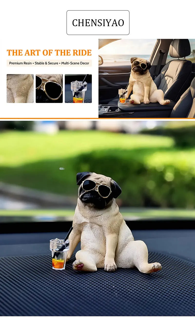 Cool Pug Car Dashboard Ornament Car Dashboard Ornament Decoration