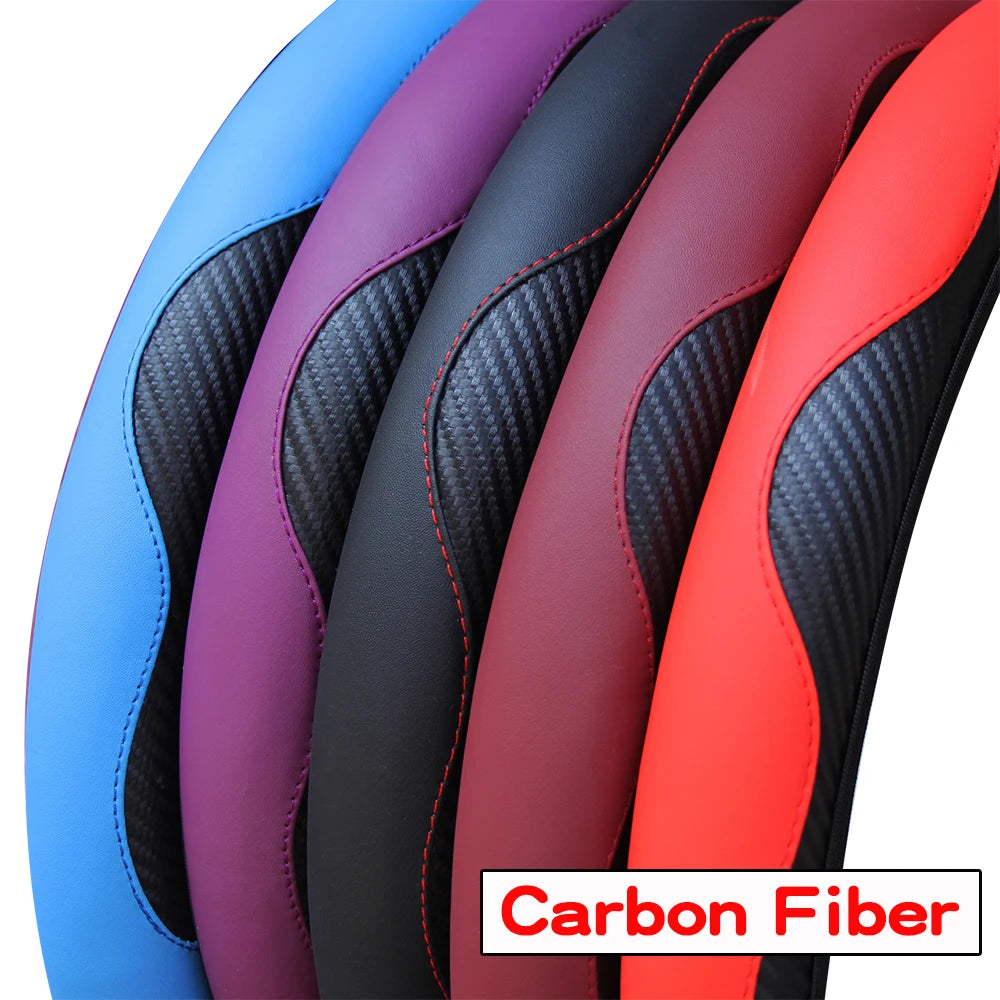 Steering Wheel Cover Carbon Fiber Steering Wheel Cover Anti-Slip Comfort