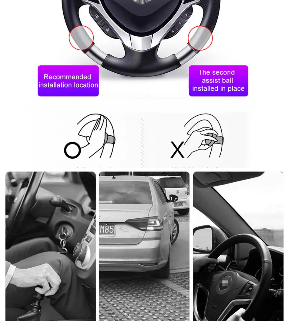 Car Steering Wheel Rotary Knob Steering Wheel Cover Anti-Slip Comfort