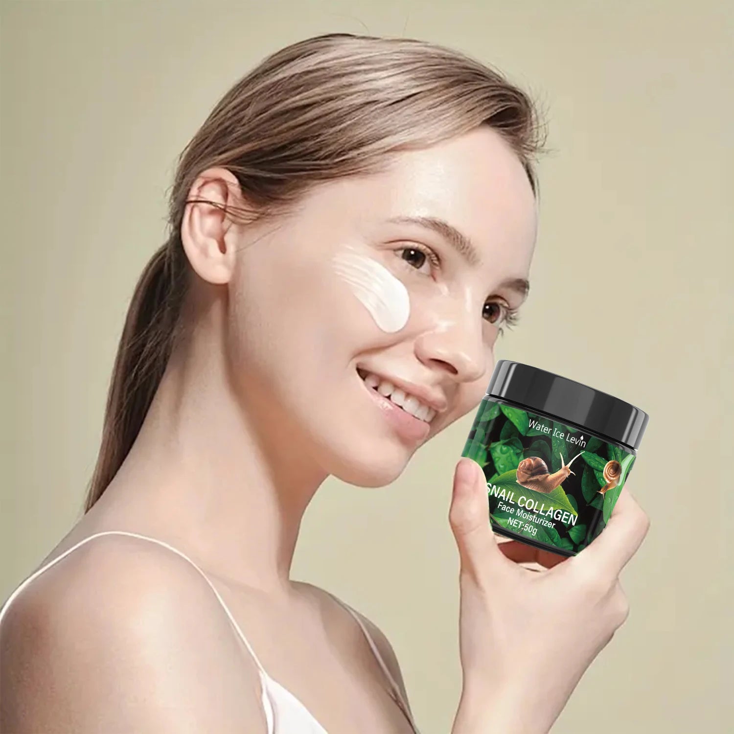 Snail Hydration Cream 50g - Plant Collagen & Vitamin E, Lightweight Glow  Non-Sticky All Day