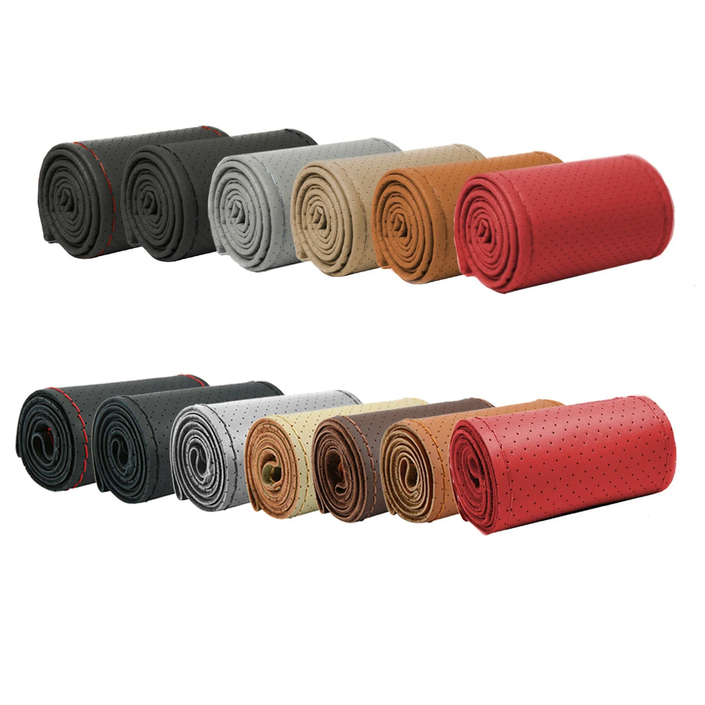 Universal Leather Car Steering Wheel Steering Wheel Cover Anti-Slip Comfort