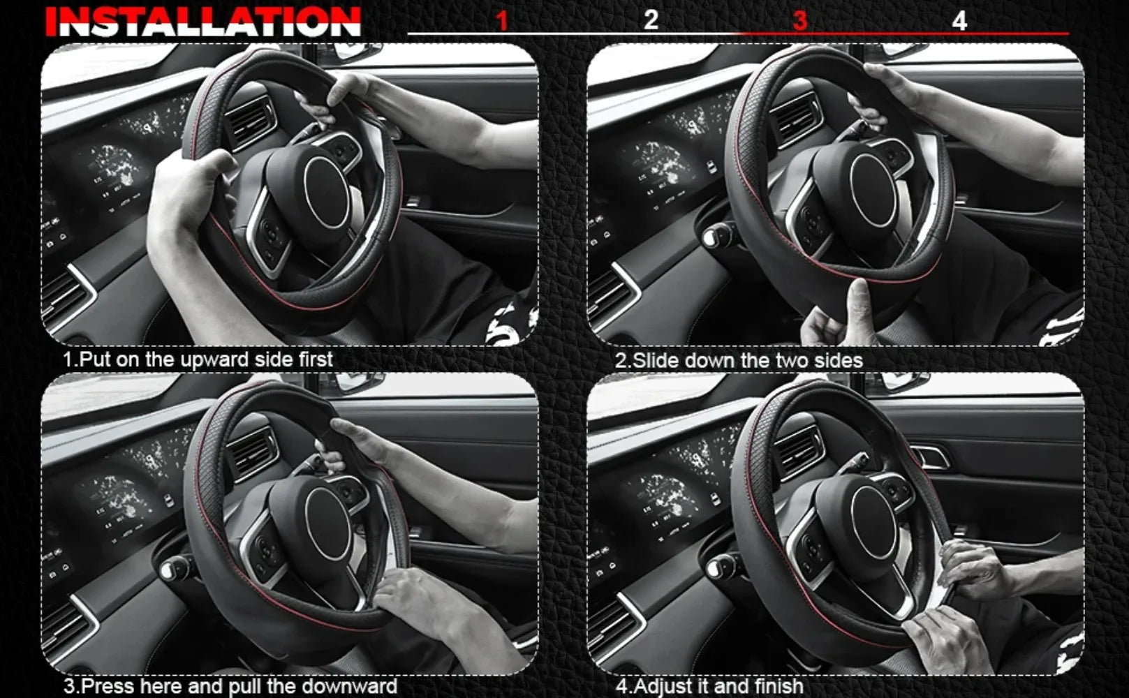 Car Steering Wheel Cover, Anti-Slip, Steering Wheel Cover Anti-Slip Comfort