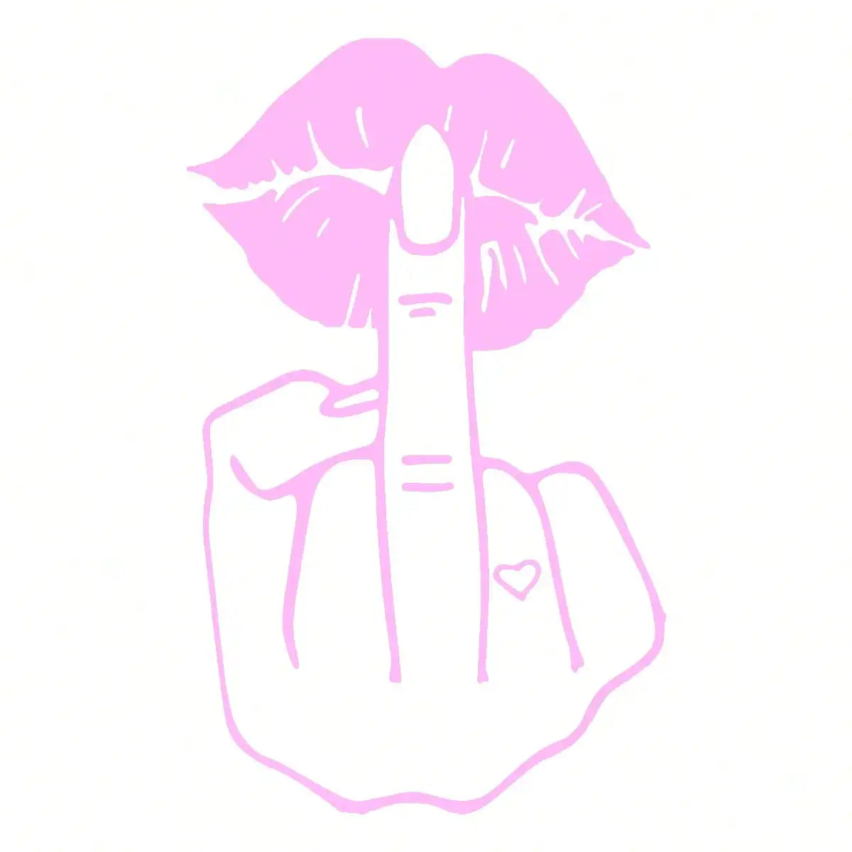 Funny Lips Middle Finger Car Premium Quality Replacement Accessory