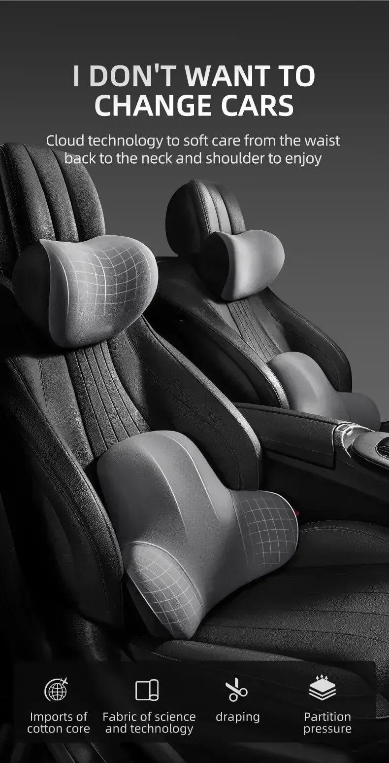 Ergonomic Car Headrest and Lumbar Premium Quality Replacement Accessory