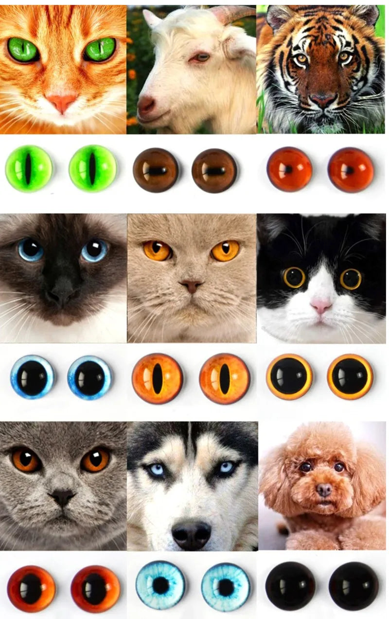 50Pcs 6/8/10/12mm Doll Glass Eye Doll Making Safety Eyes Craft Supply