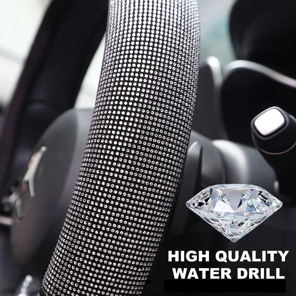Crystal Steering Wheel Cover Bling Steering Wheel Cover Anti-Slip Comfort