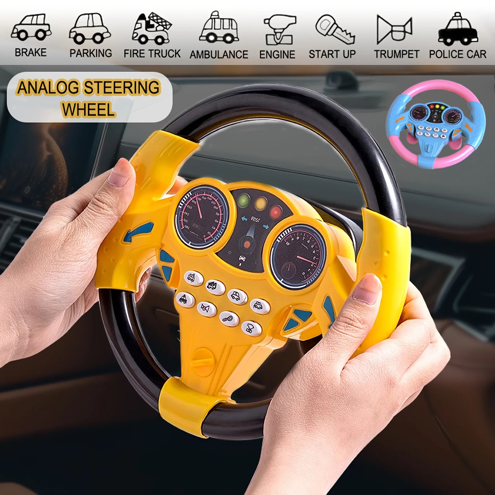 Car Steering Toys Wheel Toy Steering Wheel Cover Anti-Slip Comfort