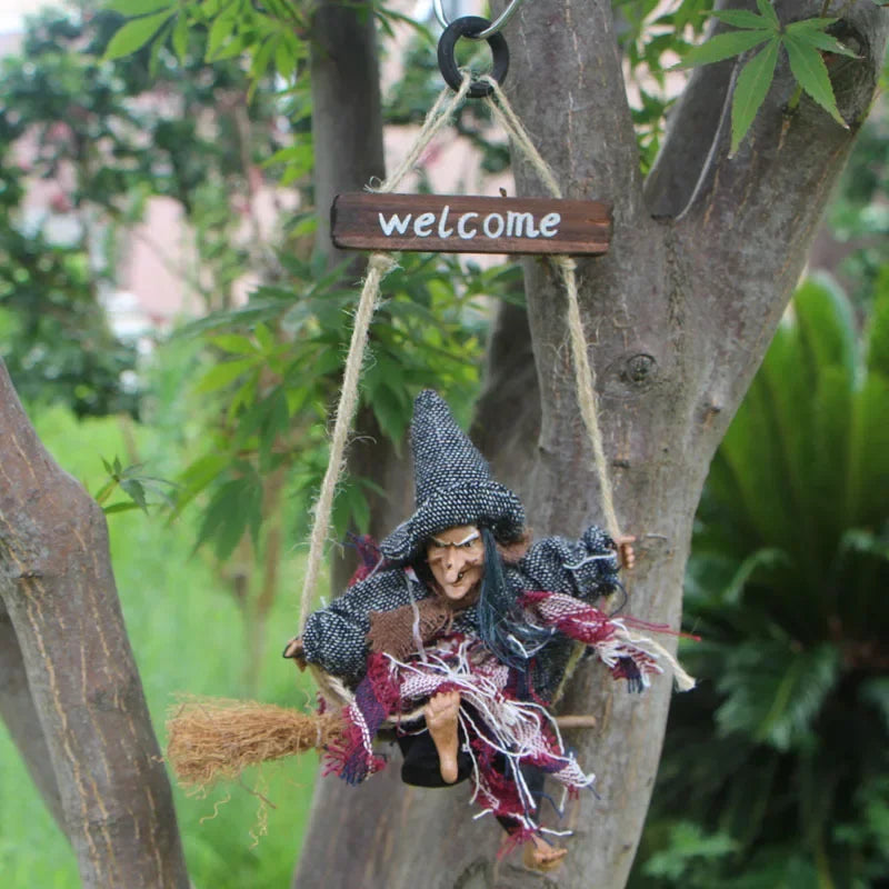 Halloween Arrangement Witch Festival Bar Decoration Horror Hanging Flying Witch