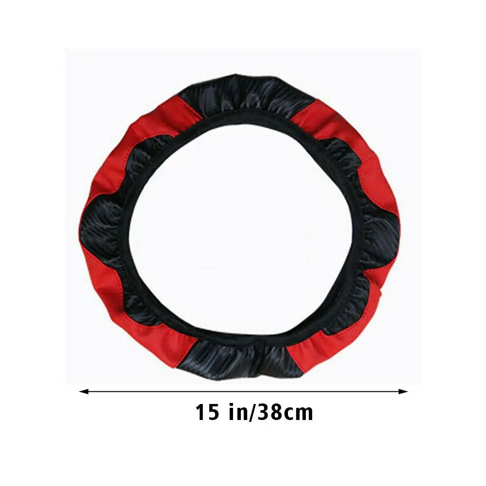 Blue Steering Wheel Cover Leather Steering Wheel Cover Anti-Slip Comfort
