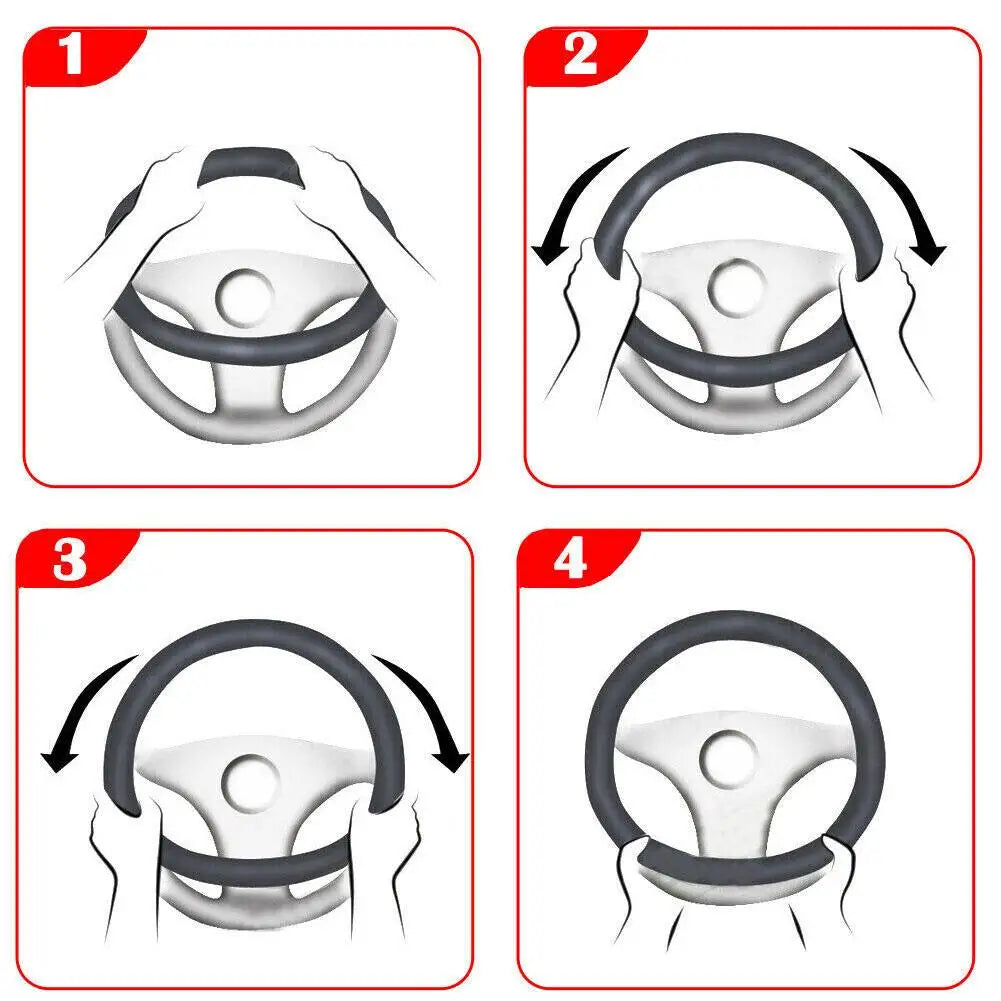 Blue Steering Wheel Cover Leather Steering Wheel Cover Anti-Slip Comfort