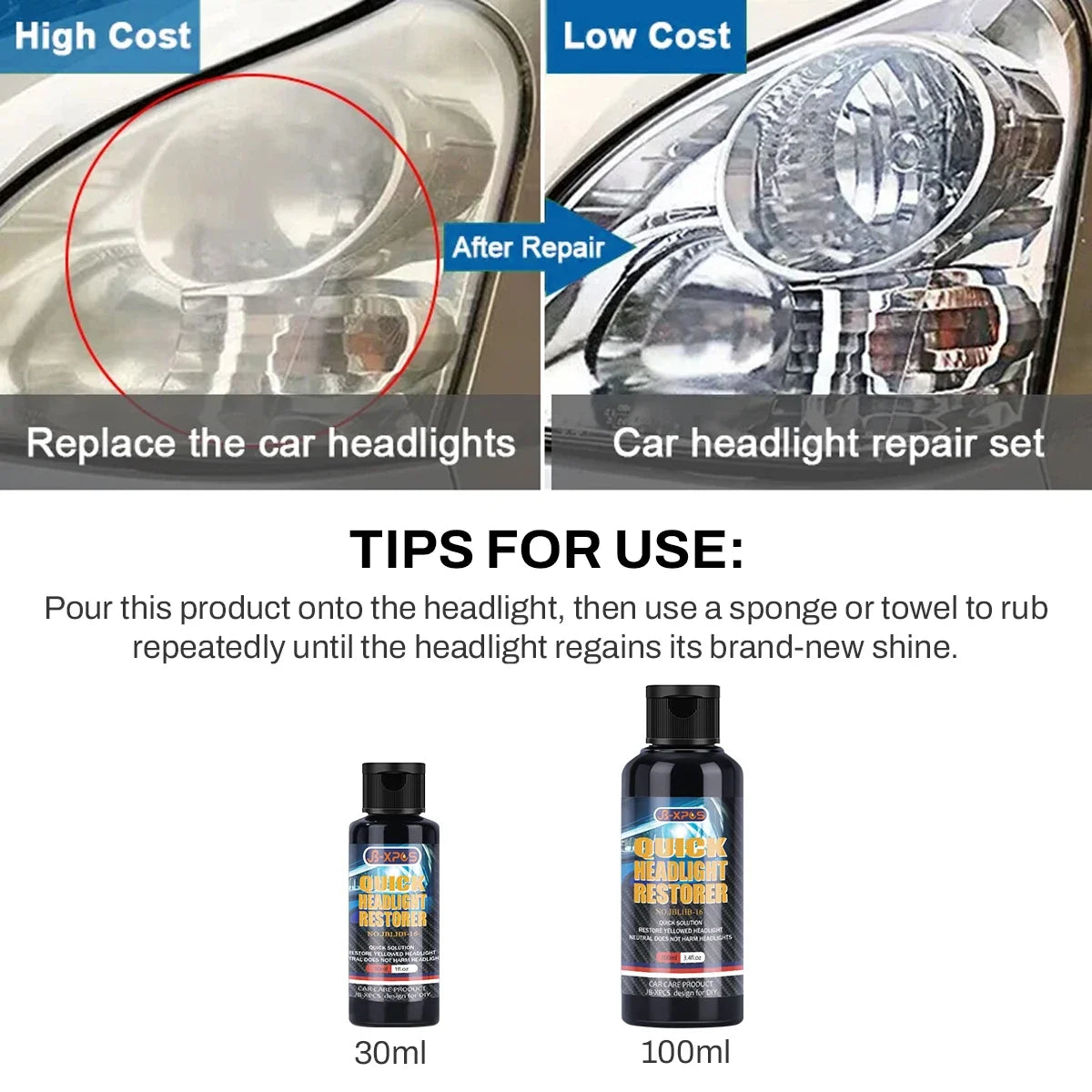 Car Headlight Restoration Polishing Kits Premium Quality Replacement Accessory