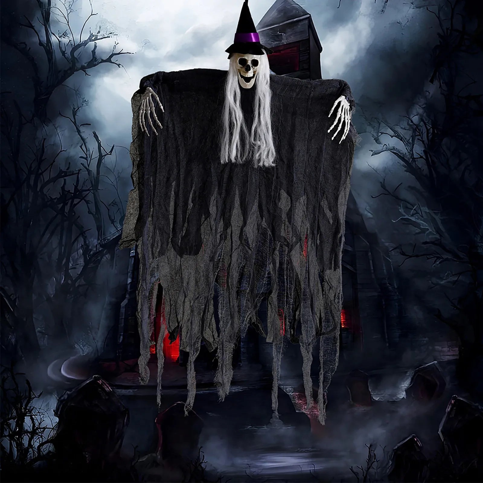 Halloween Skeleton Ghost Hanging Decoration Spooky Horror Ghost Props For Outdoor Indoor Garden Haunted House Reapers Ornament