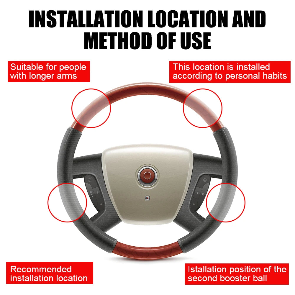 Car Steering Wheel Booster Spinner Steering Wheel Cover Anti-Slip Comfort