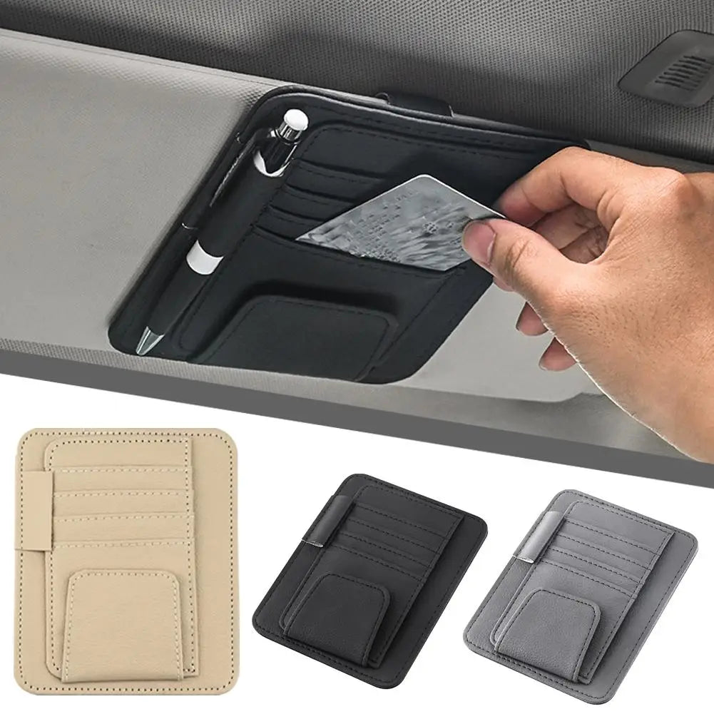 Car Sun Visor Organizer Multi-Pocket Car Sun Shade UV Protector