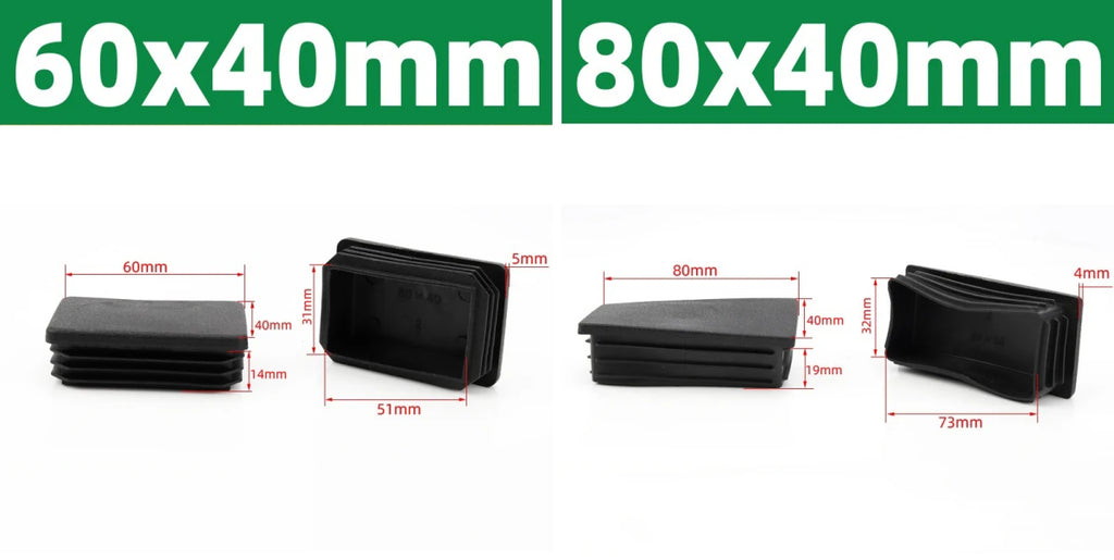 Black Square Oblong Plastic Pipe Premium Quality Replacement Accessory