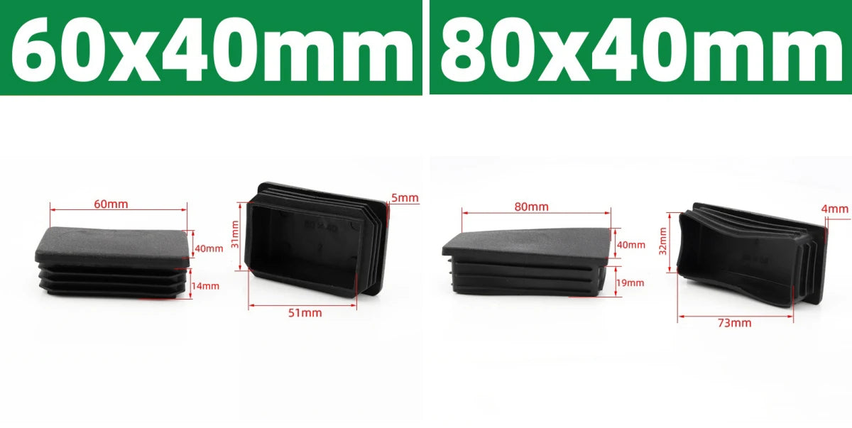 Black Square Oblong Plastic Pipe Premium Quality Replacement Accessory