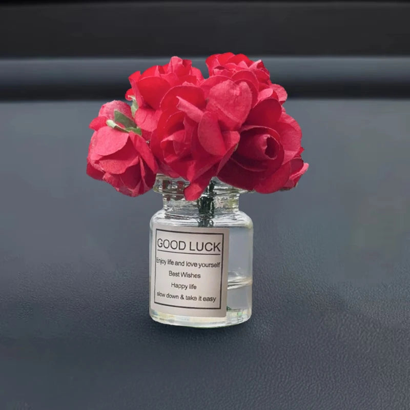 Delicate Miniature Potted Flowers Assorted Car Dashboard Ornament Decoration
