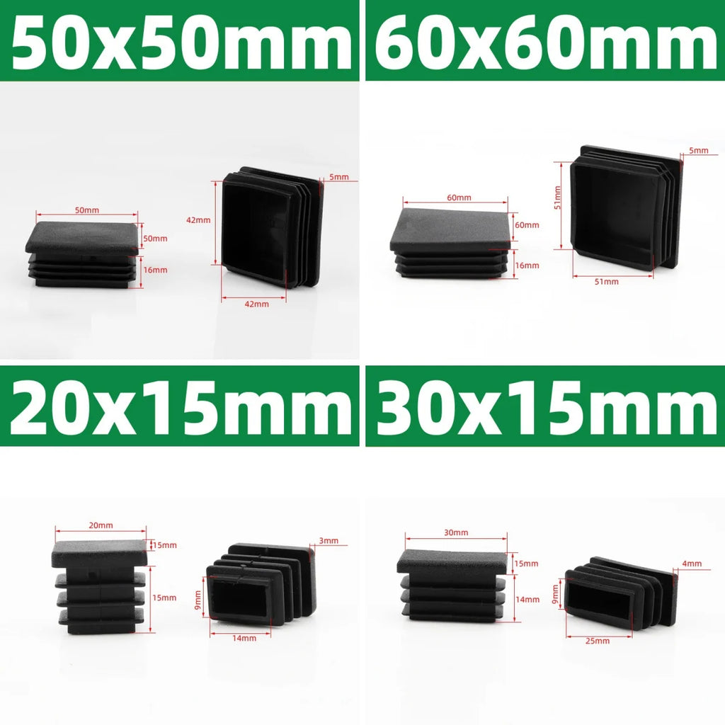Black Square Oblong Plastic Pipe Premium Quality Replacement Accessory