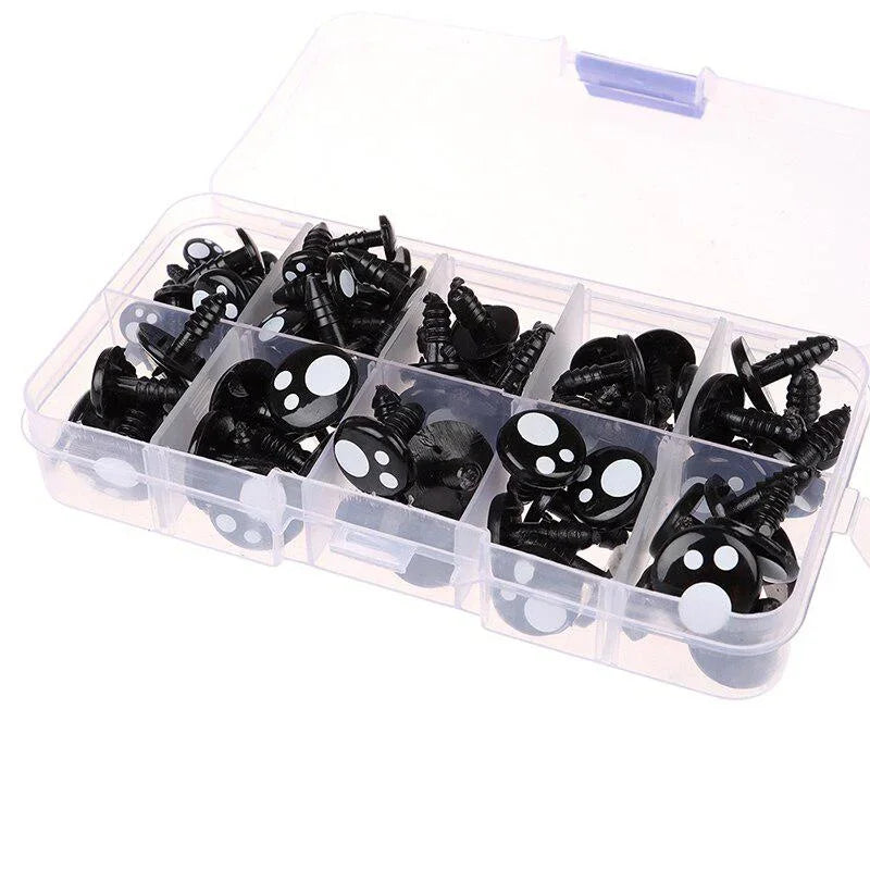 100Pcs/Box 8-16mm Doll Eyes Cartoon Doll Making Safety Eyes Craft Supply