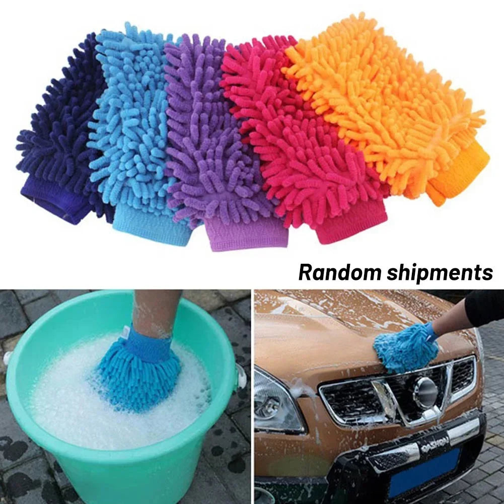 Car Wash Gloves Chenille Coral Premium Quality Replacement Accessory