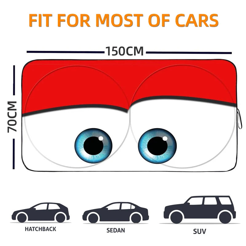 Cartoon Eyes parasol Car Sunshade Car Sun Shade UV Protector