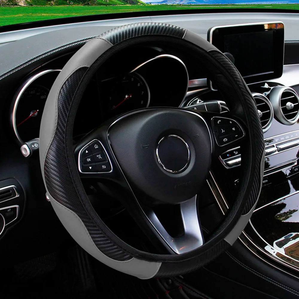 Steering Wheel Cover Carbon Fiber Steering Wheel Cover Anti-Slip Comfort