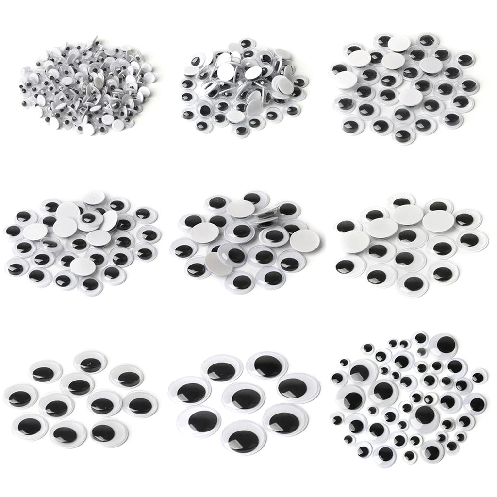 100pcs/200/550pcs Self-adhesive Googly Wiggle Eyes Premium Quality Replacement Accessory