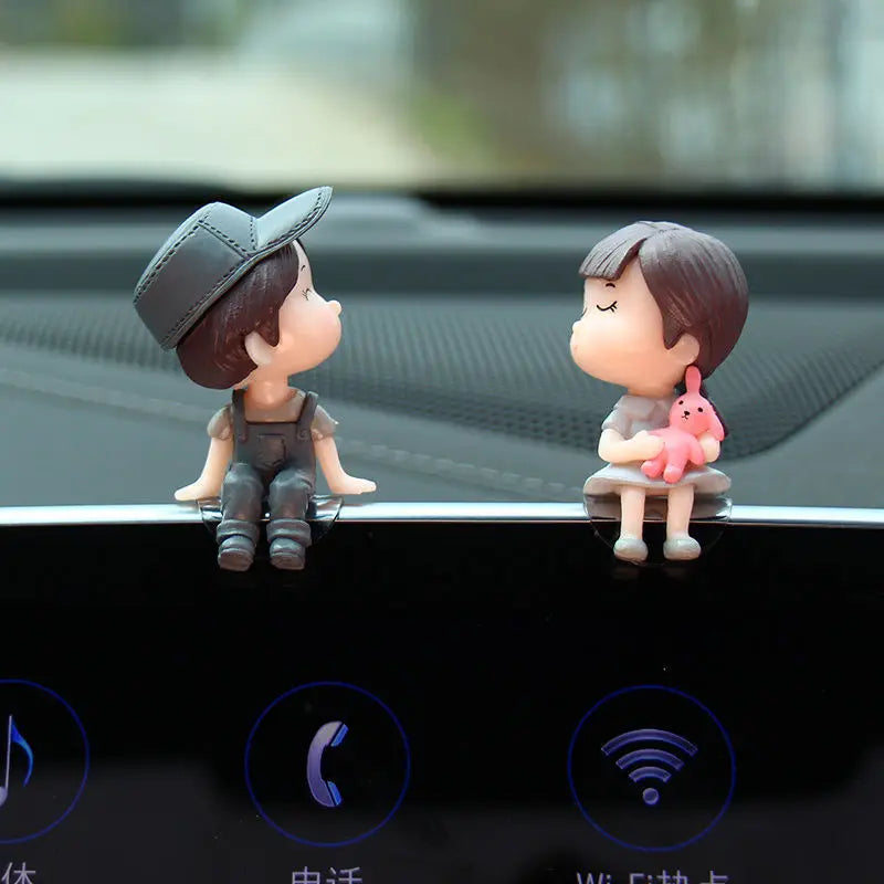 Cute Cartoon Couples Car Decoration Car Dashboard Ornament Decoration