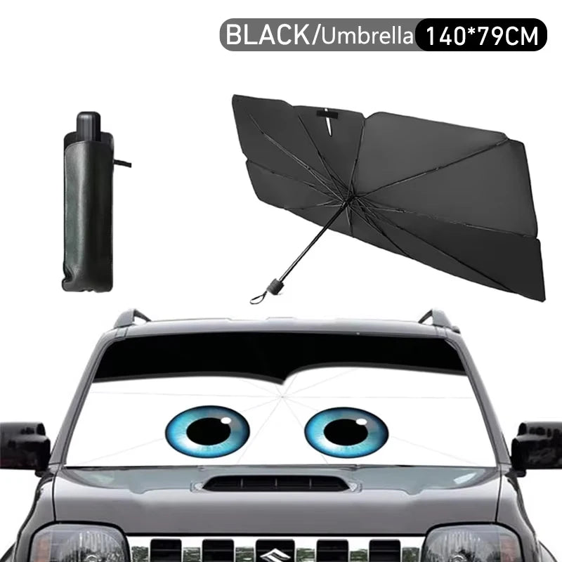 Cartoon Eyes parasol Car Sunshade Car Sun Shade UV Protector