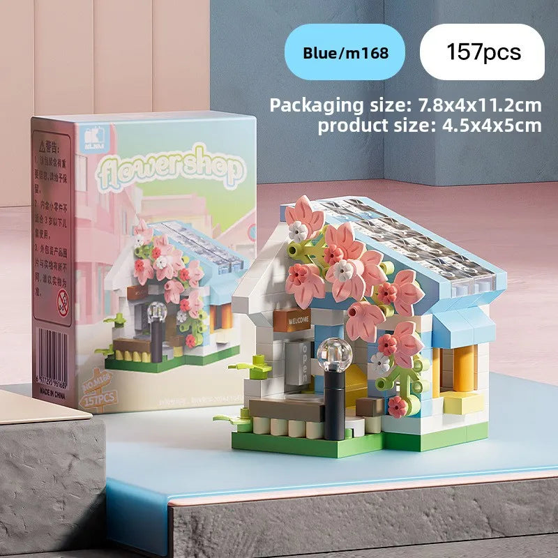 Christmas Gifts Micro Building Block Series Santa Claus Reindeer Puzzle Assembling Bricks Table Decoration Toys Kids
