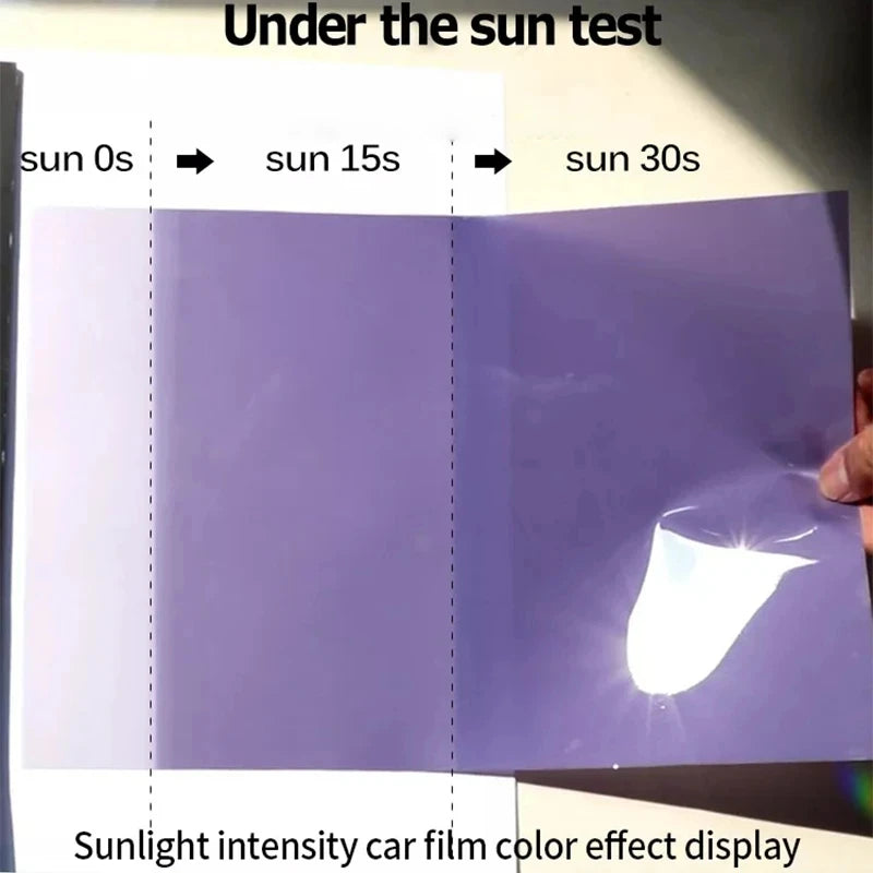 Intelligent UV Color Black Change TPU PPF Photochromic Headlight Film For Any Car Lamp Decor, Anti-scratch, Protective