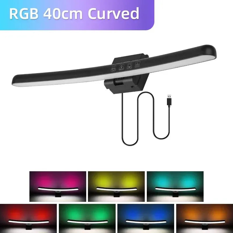 Curved Monitor Light Bar, Stepless LED Computer Monitor Light Bar Desk Lamp