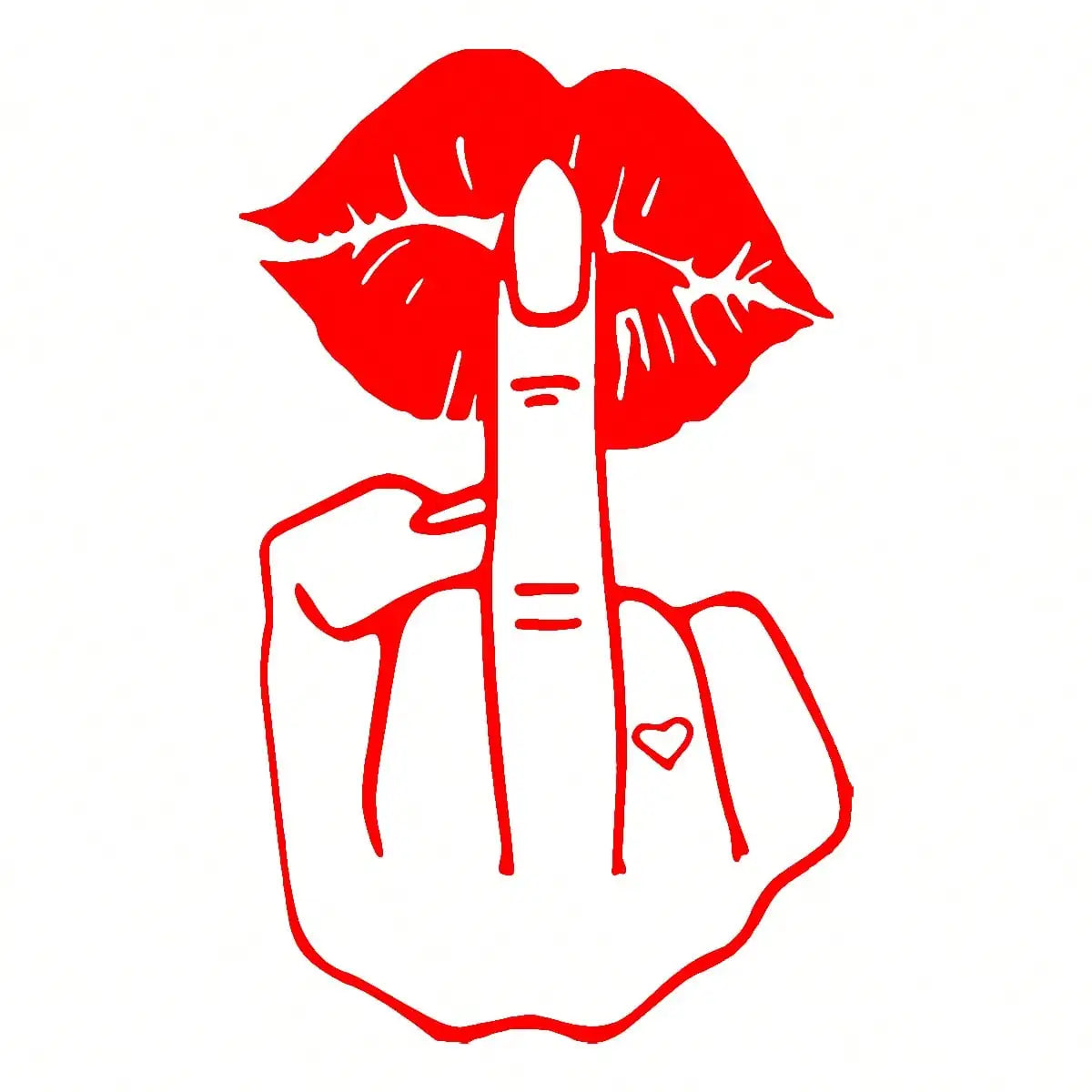 Funny Lips Middle Finger Car Premium Quality Replacement Accessory
