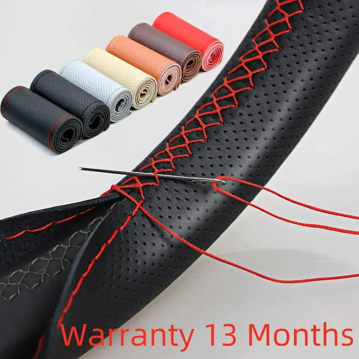 Universal Leather Car Steering Wheel Steering Wheel Cover Anti-Slip Comfort