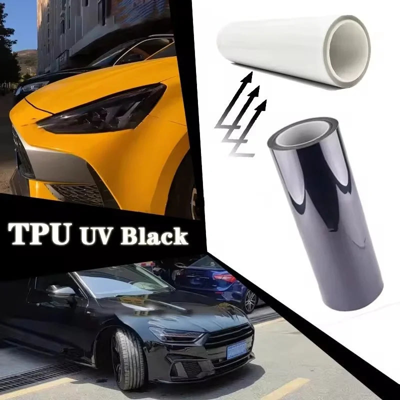 Intelligent UV Color Black Change TPU PPF Photochromic Headlight Tint Film For Car Lamp Decor Anti-scratch,Protectiver Stickers