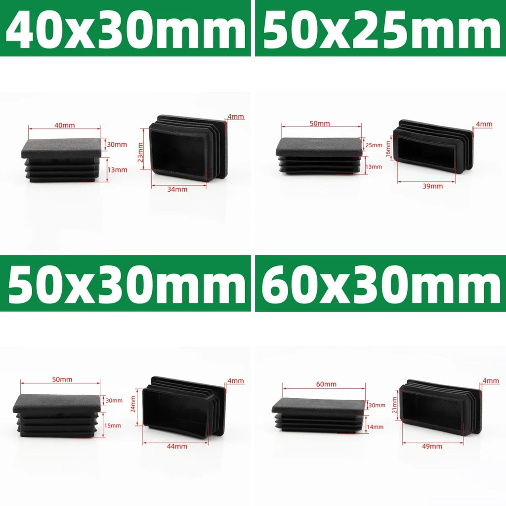 Black Square Oblong Plastic Pipe Premium Quality Replacement Accessory