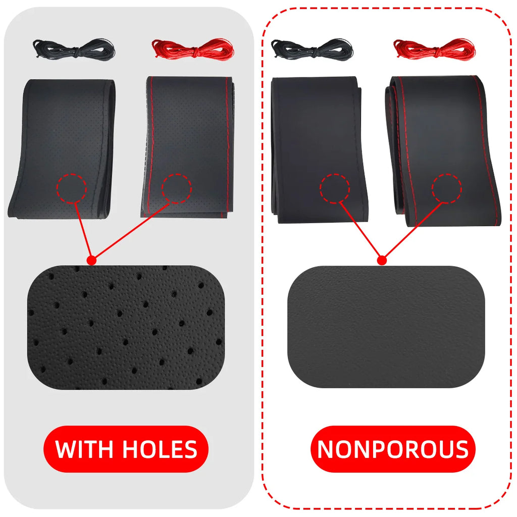Universal Leather Car Steering Wheel Steering Wheel Cover Anti-Slip Comfort