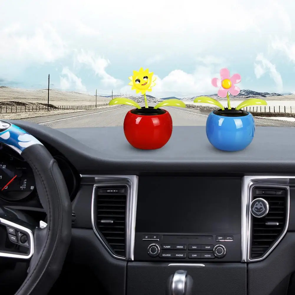 Fashion Car Ornament Solar Powered Car Dashboard Ornament Decoration