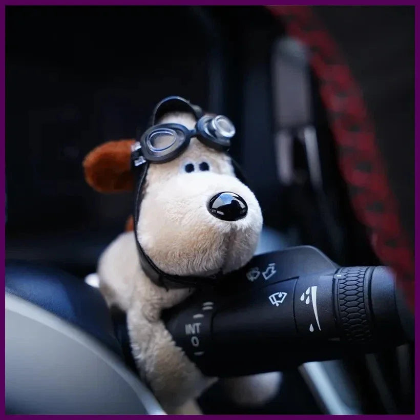 Cute Plush Puppy Car Turn Car Dashboard Ornament Decoration