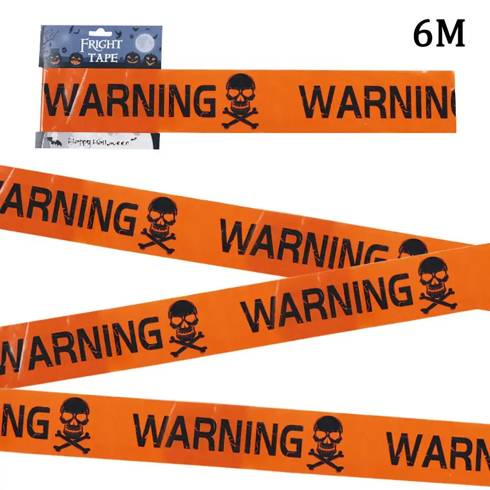 Halloween Decoration Crime Scene Tape Scary Caution Roll Hazard Indoor Outdoor Spooky
