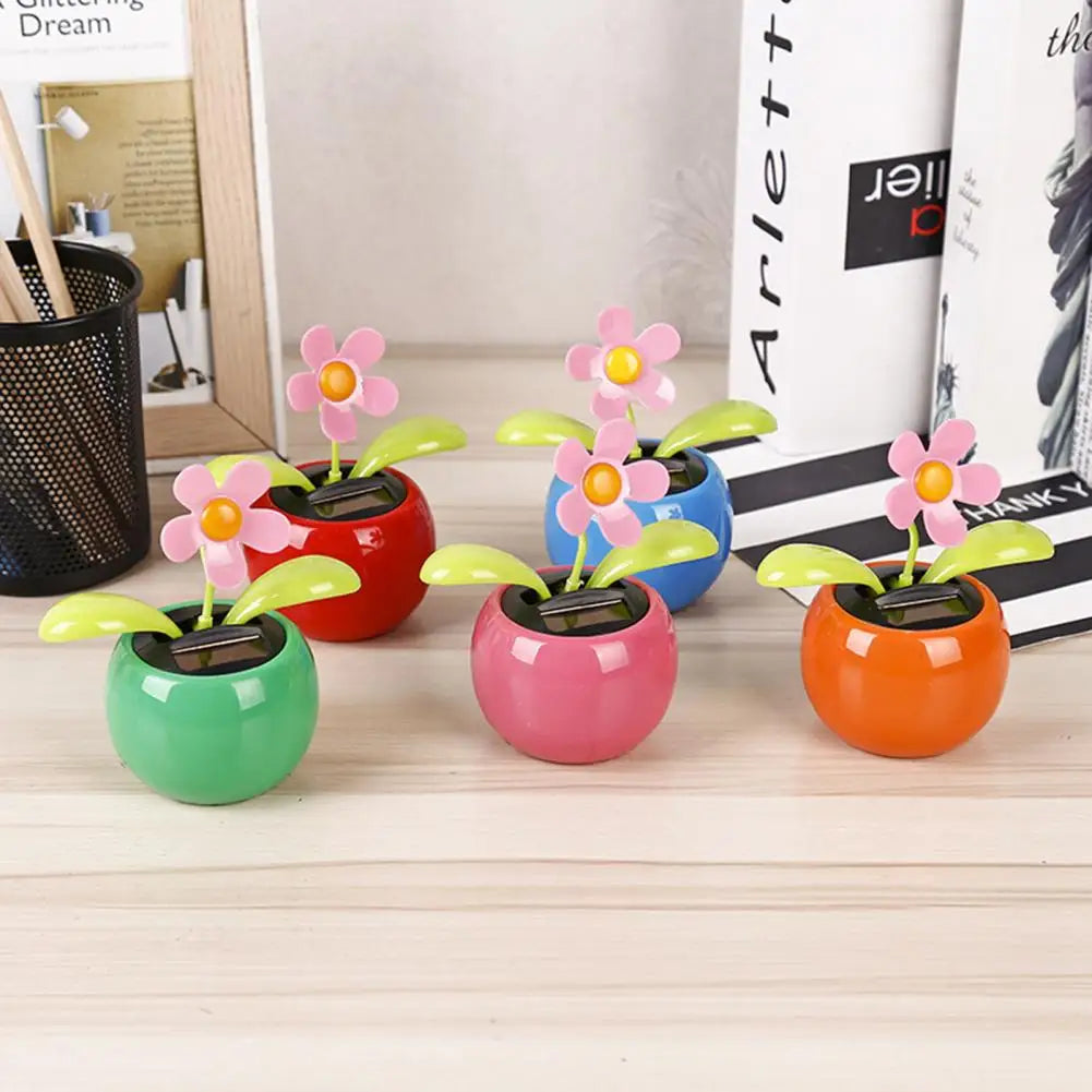 Fashion Car Ornament Solar Powered Car Dashboard Ornament Decoration