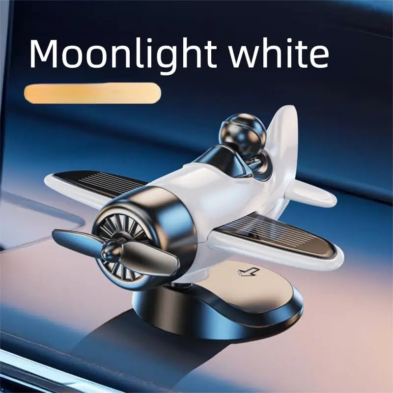 Solar Powered Rotating Airplane Car Car Dashboard Ornament Decoration