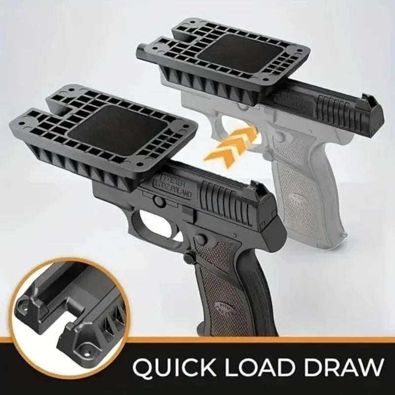 Magnetic Mount Gun Holster, Black. Also has mounting screws, for car, truck, vehicle, bedside, table, workshop