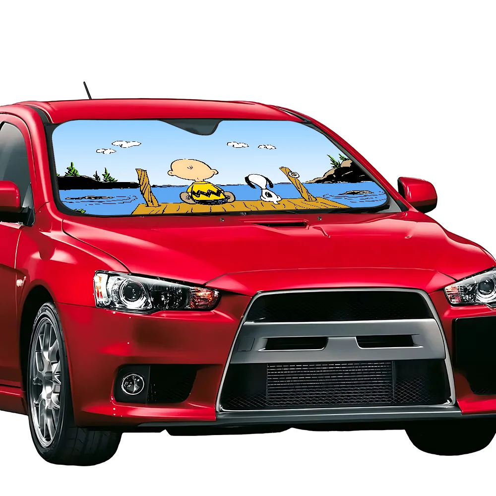 Snoopyes Cartoon Cute Car Sun Car Sun Shade UV Protector