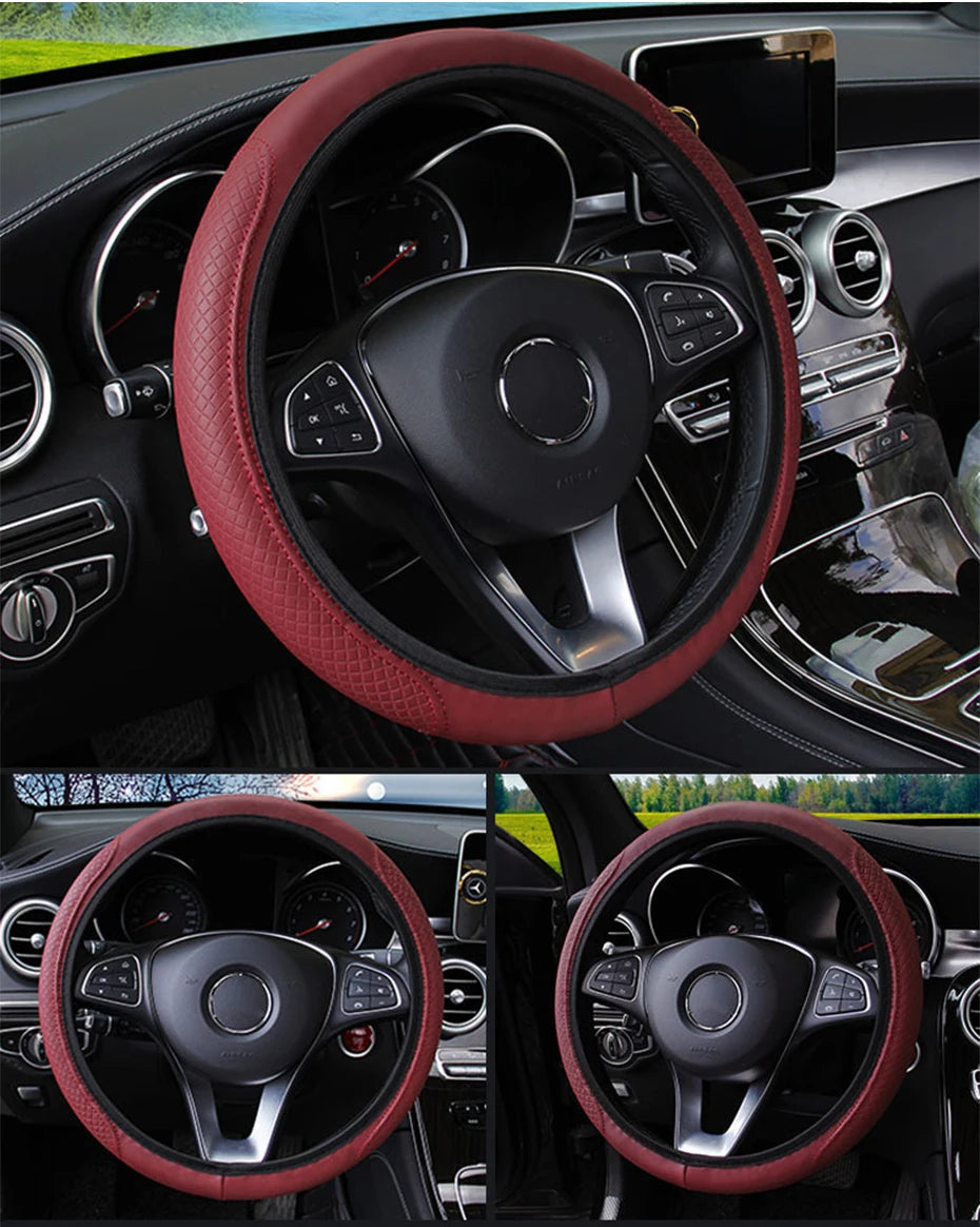 Full-Wrapped Car Steering Wheel Cover Steering Wheel Cover Anti-Slip Comfort
