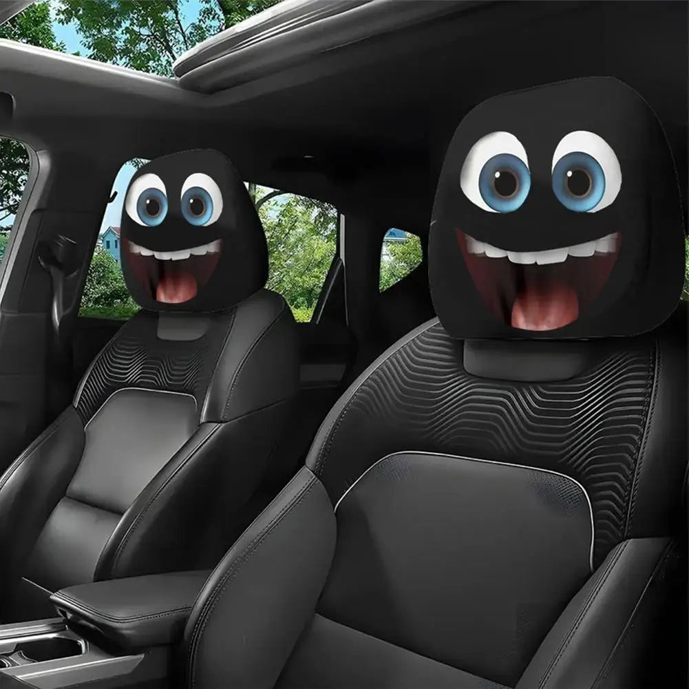 Funny Car Headrest Cover Elastic Premium Quality Replacement Accessory