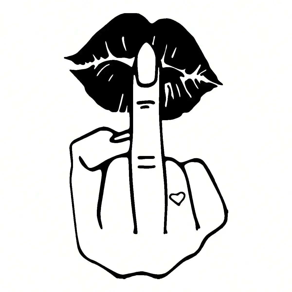 Funny Lips Middle Finger Car Premium Quality Replacement Accessory