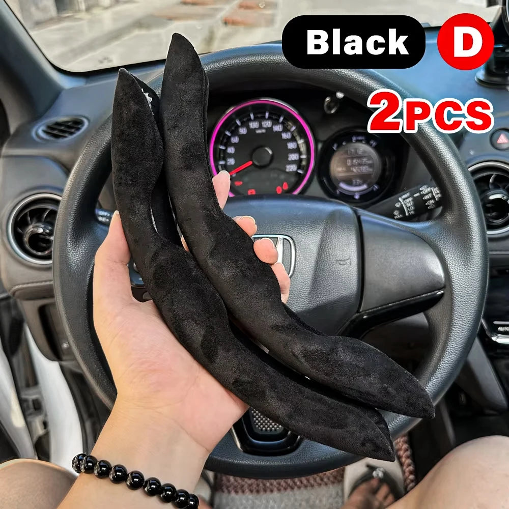 2 PCS Universal Round Car Steering Wheel Cover Anti-Slip Comfort