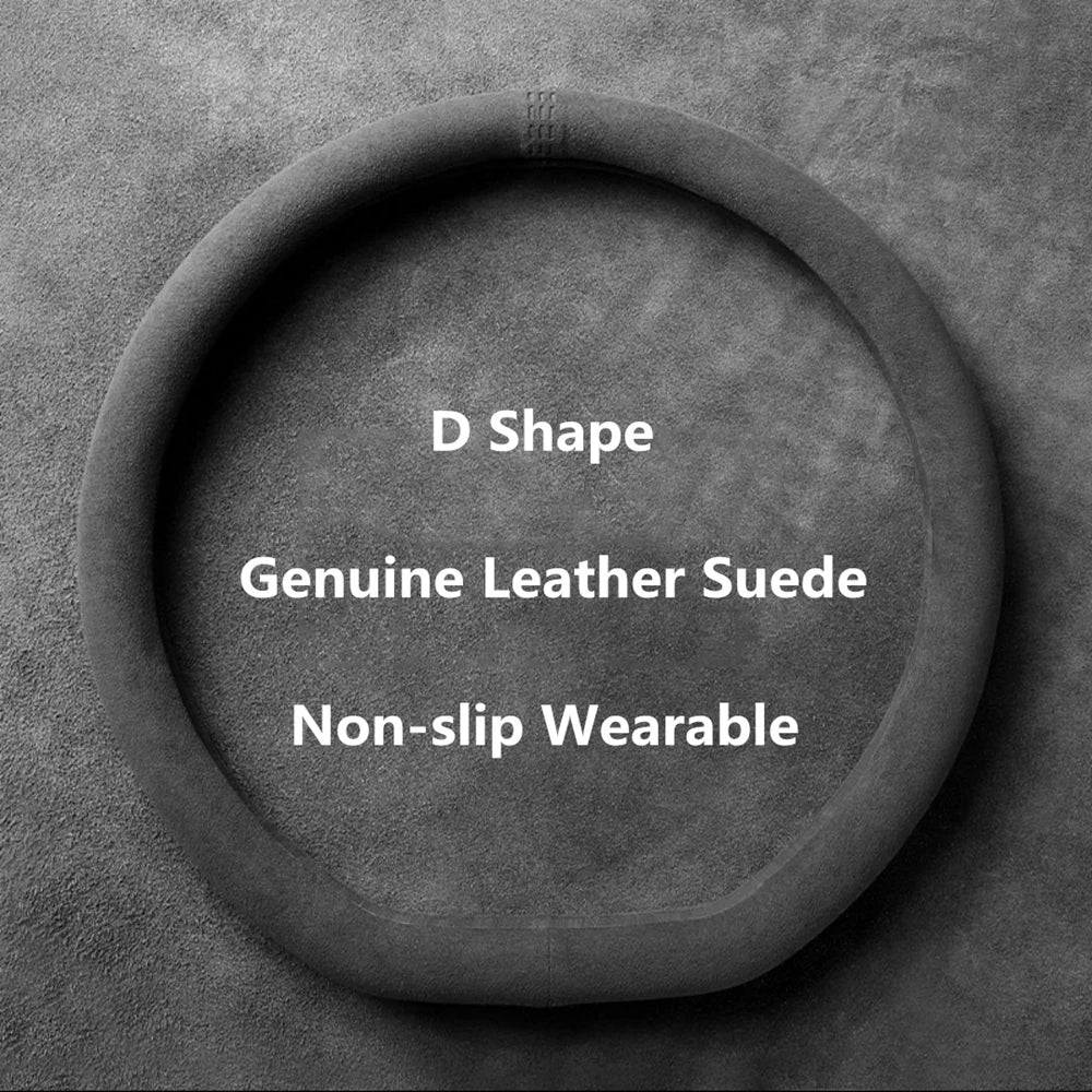 Car Steering Wheel Covers Cowhide Steering Wheel Cover Anti-Slip Comfort
