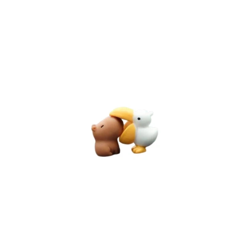 Cute Cartoon Capybara With Duck Car Dashboard Ornament Decoration